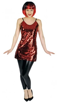 DEGUISEMENT ROBE/TUNIQUE ROUGE FEMME