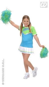 DEGUISEMENT POMPOM GIRL BLEU/VERT