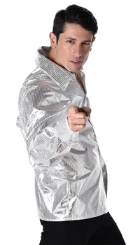 CHEMISE DISCO ARGENT