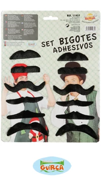 MOUSTACHES NOIRES, LOT DE 12