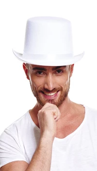 CHAPEAU HAUT DE FORME BLANC