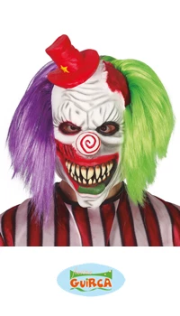 MASQUE CLOWN AVEC CHEVEUX
