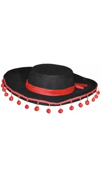 CHAPEAU ESPAGNOL A POMPOMS