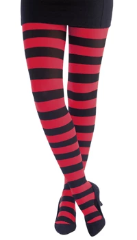 COLLANTS RAYES ROUGE ET NOIR