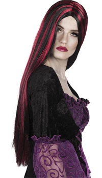 PERRUQUE NOIRE ET ROUGE