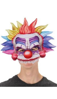 MASQUE CLOWN AUX CHEVEUX MULTICOLORES