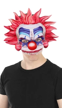 MASQUE CLOWN AUX CHEVEUX ROUGES