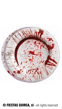 ASSIETTES ENSANGLANTEES, PAQUET DE 8