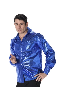 CHEMISE DISCO BLEUE