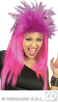 PERRUQUE ROCKER ROSE FLUO