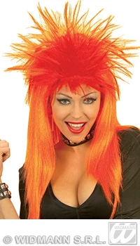 PERRUQUE ROCKER ORANGE FLUO