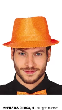CHAPEAU BORSALINO SEQUINS FLUO ORANGE