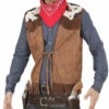 GILET COW BOY MARRON