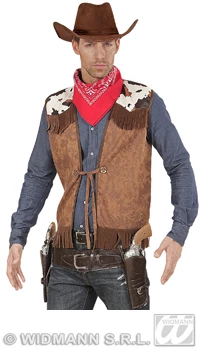 GILET COW BOY MARRON