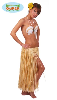 JUPE HAWAIENNE RAPHIA NATUREL 75cm