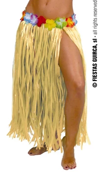 JUPE HAWAIENNE NATUREL 75cm