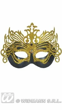 LOUP NOIR ET OR A PAILLETTES