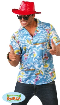 CHEMISE HAWAI BLEUE