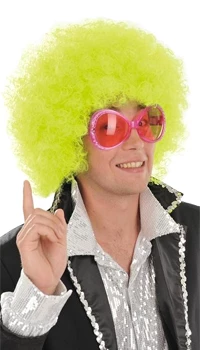 PERRUQUE AFRO JAUNE FLUO