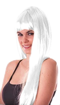 PERRUQUE BLANCHE A FRANGE