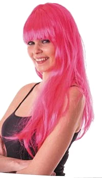 PERRUQUE ROSE A FRANGE