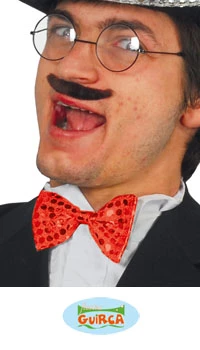 NOEUD PAPILLON ROUGE PAILLETTES